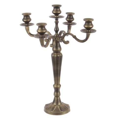 CANDELABRO LARYN 5 FUOCHI BRUNITO 55 CM